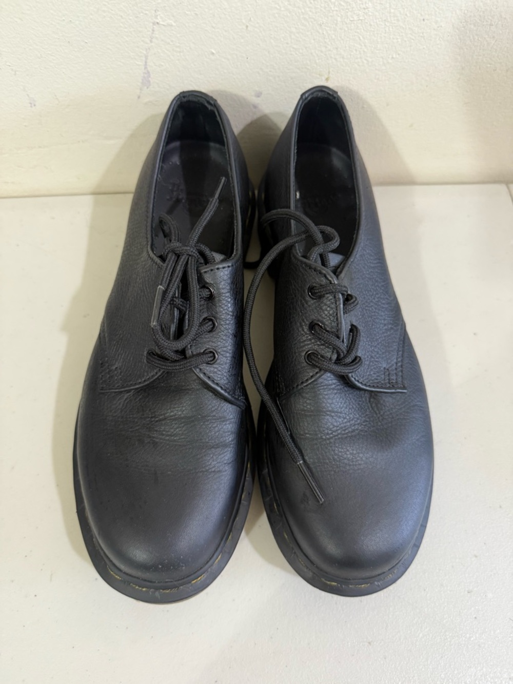 Dr. Martens Black Leather Lace-Up Derby Shoes